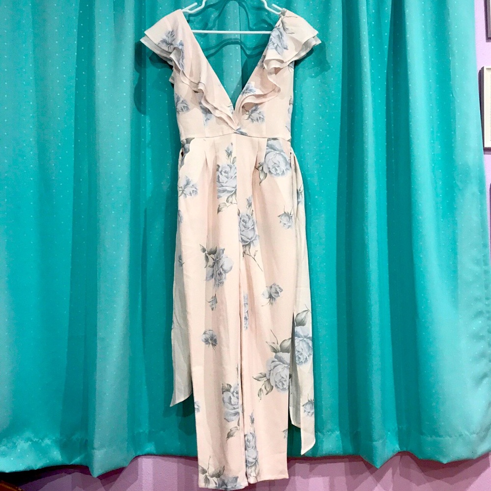Liz Lisa Pink Blush Floral Ruffle Jumpsuit